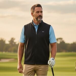 TRAVIS MATHEW GOLF Men’s XL Black Full Zip Vest